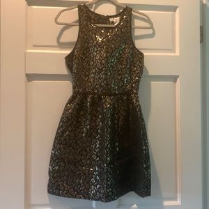 Black and gold-foiled like cheetah print dress